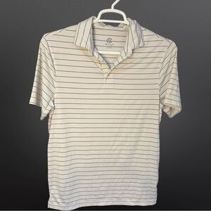 Champion White and Black Striped Polo Shirt